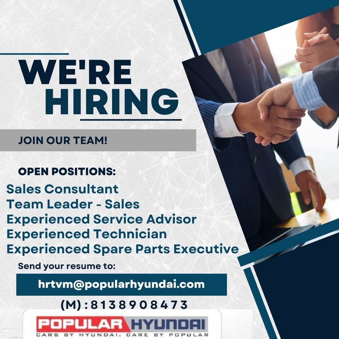 MULTIPLE JOB VACANCIES, POPULAR HYUNDAI